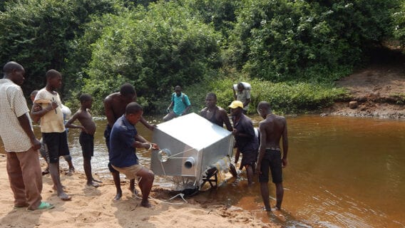 Team hauling components into place