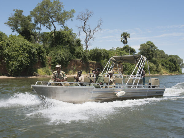 Supporting Personnel and Protecting Wildlife in Lower Zambezi During COVID-19 2 Rangers being deployed by boat